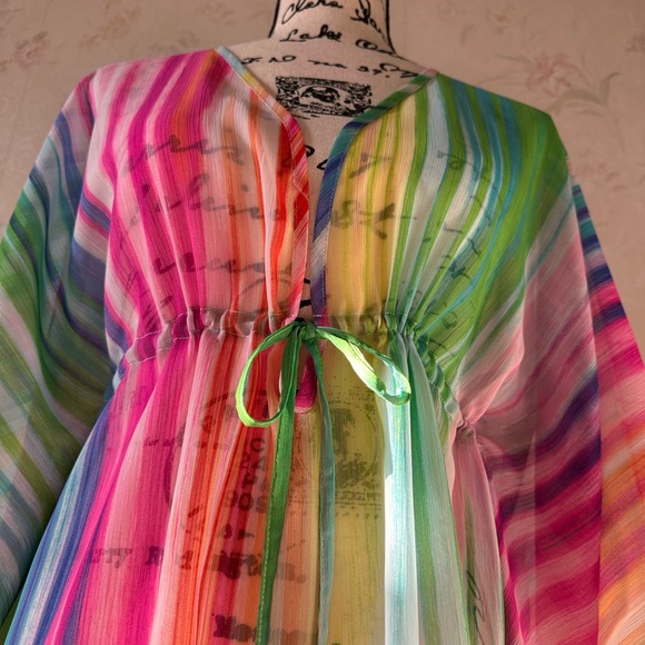 Bleu Rod Beattie.Caftan Cover.up. Size S/M - Picture 6 of 13